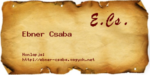 Ebner Csaba névjegykártya
